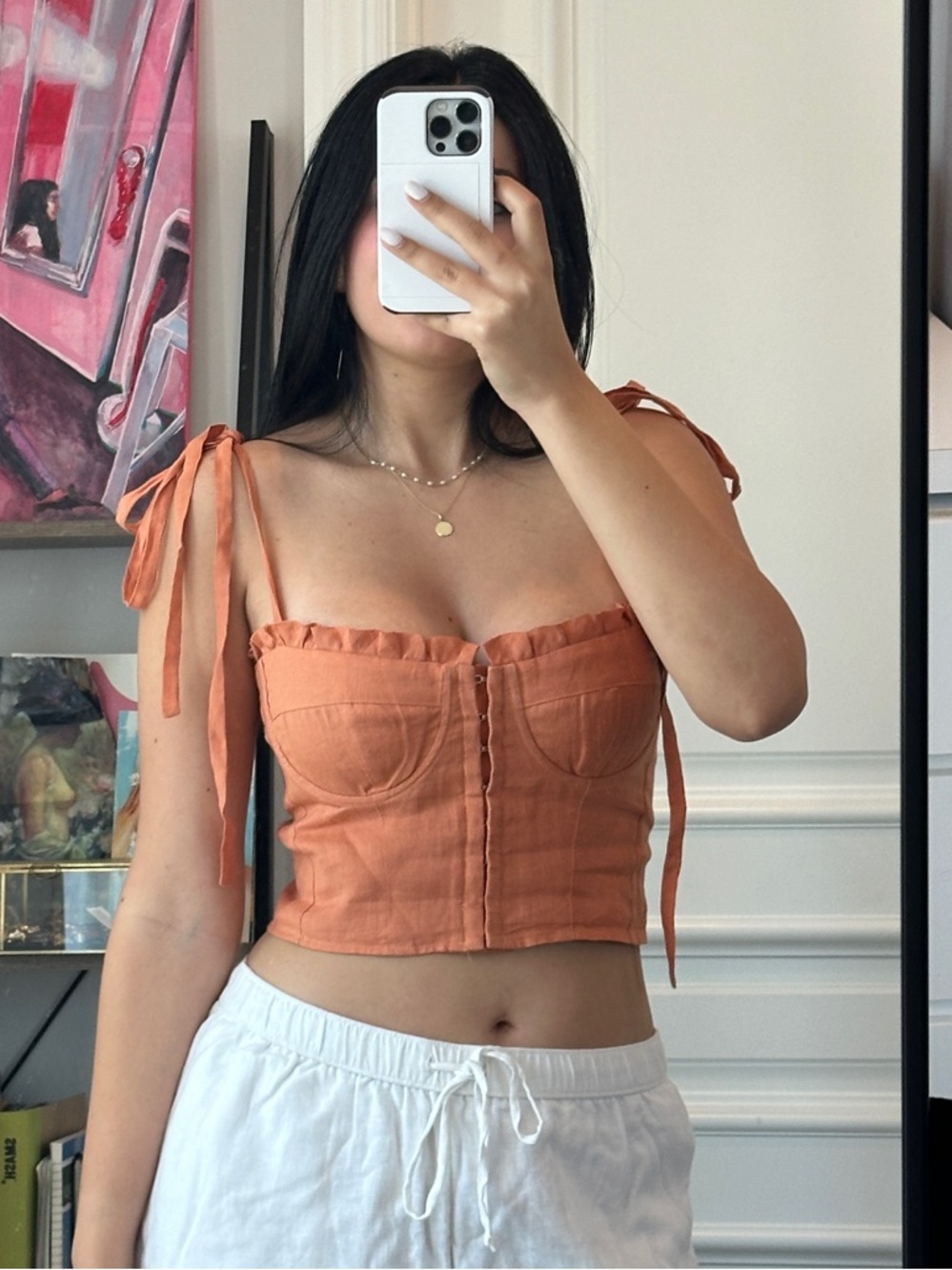 Capulet 100% Linen Rian Bustier top in Chai size S